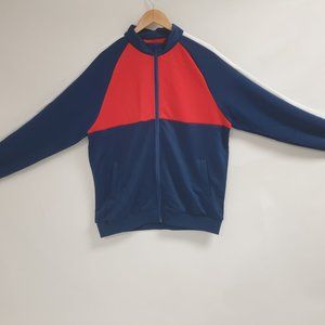 FXN Men's 3 Tone Track Jacket Wind Breaker Blue Red White